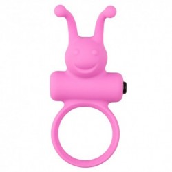 Siliconen cockring met vibratie - Roze