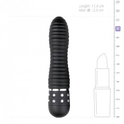 Mini Vibrator Geribbeld - Zwart