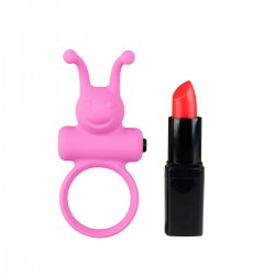 Siliconen cockring met vibratie - Roze