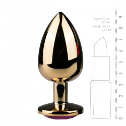 Puntige Gouden Buttplug Met Steen 